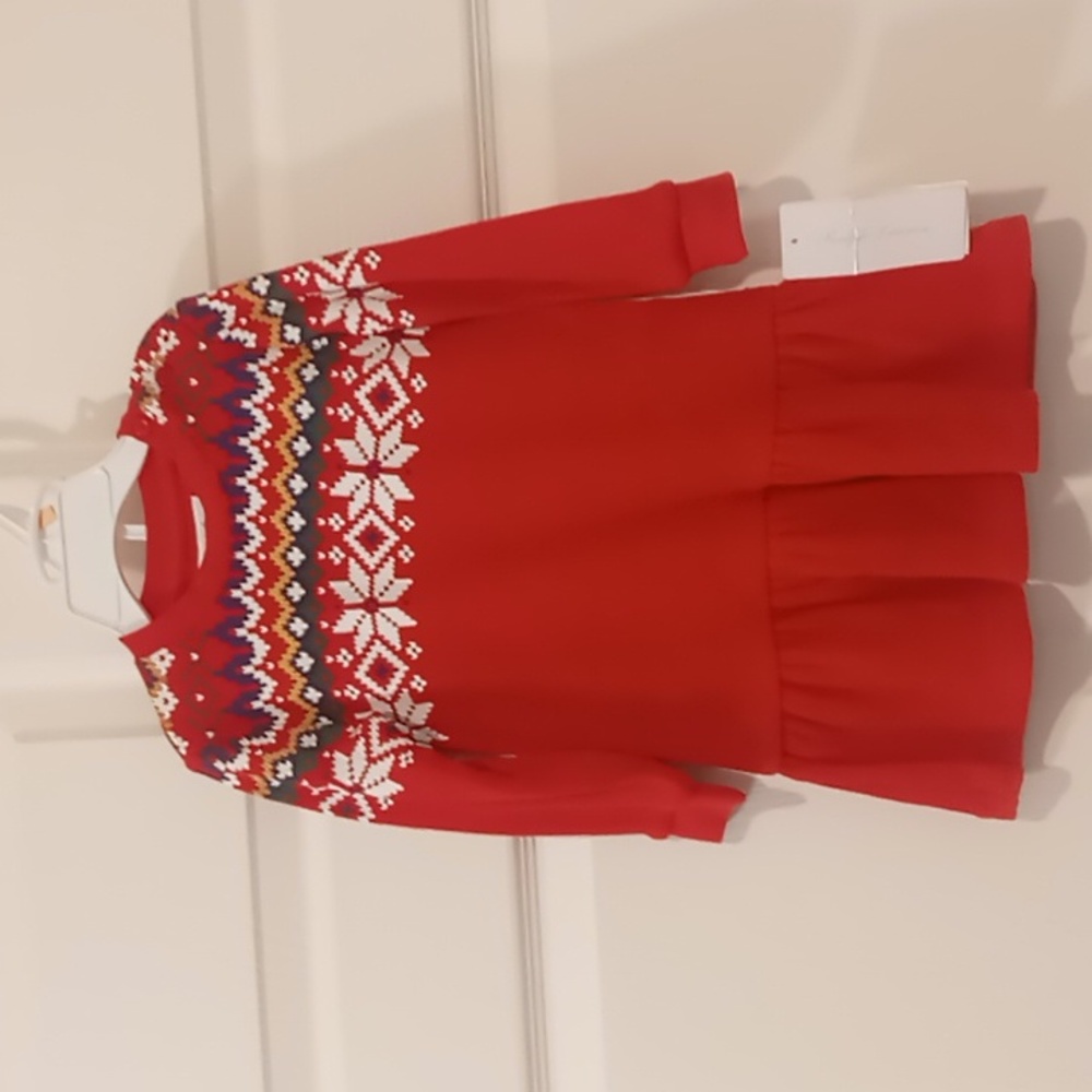Ralph Lauren Baby Girls Fair Isle Waffle-Knit Dress & Bloomer NWT Size 12 Mos